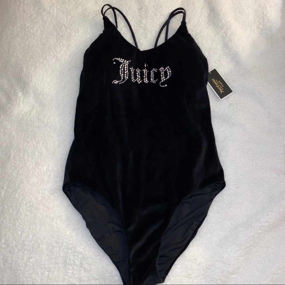All black juicy couture one piece bathing suit